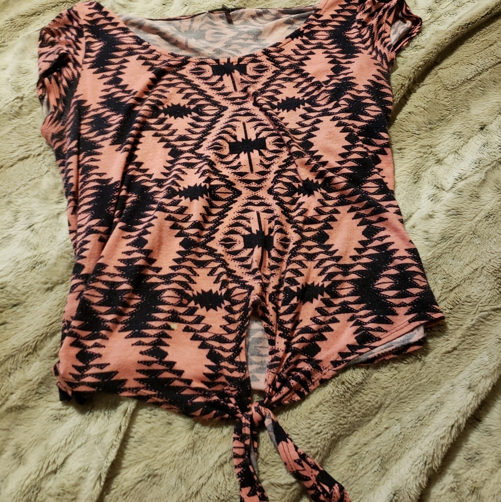 Aztec tie up blouse
